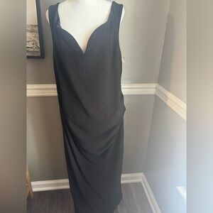 City Chic Sweet heart neckline ruched Dress Black Party Size Large (20)‎